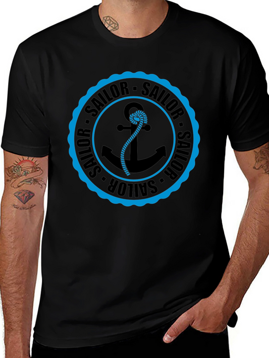 Sailor Anchor Graphic Tee - Black