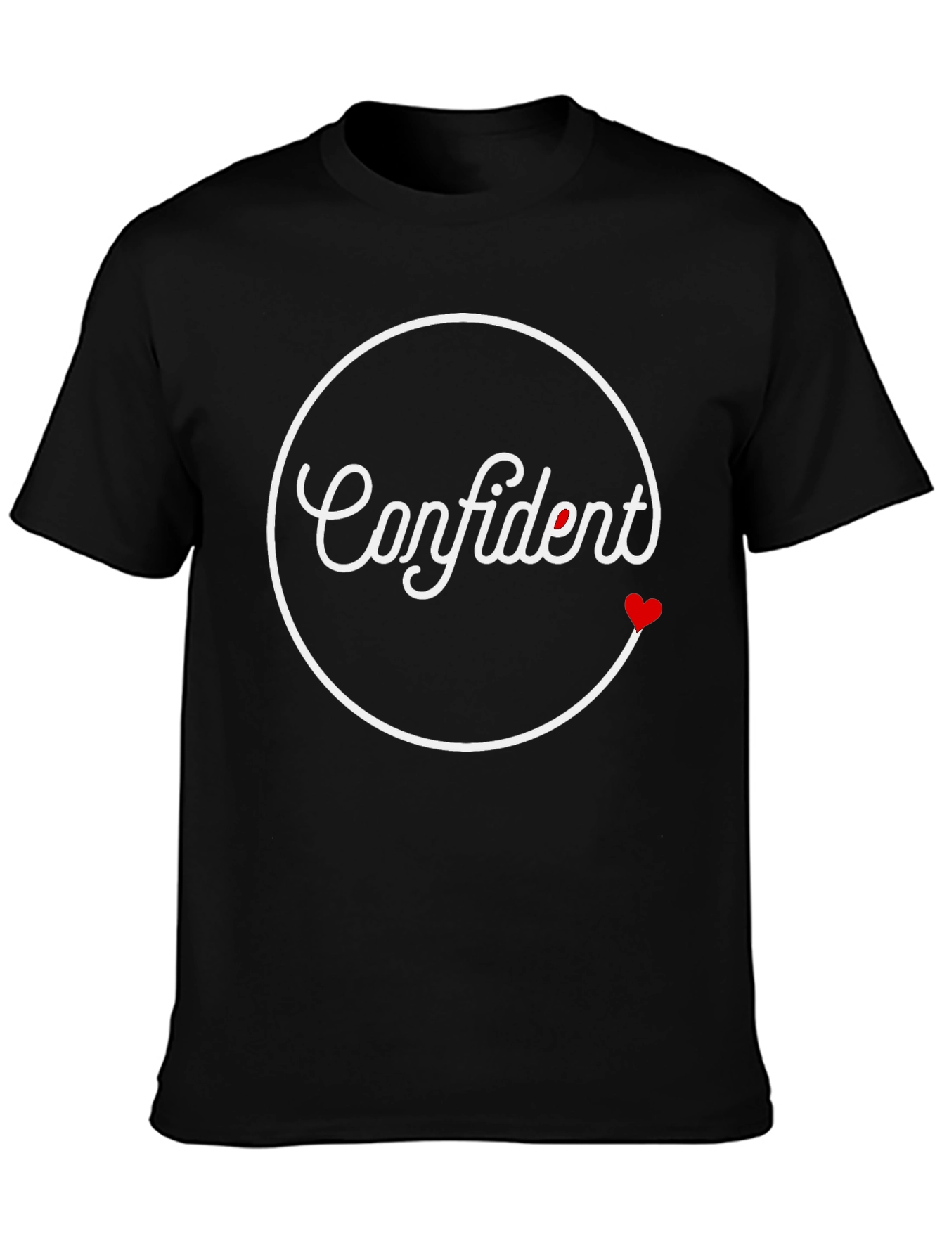 Confident Heart Graphic Black T-Shirt