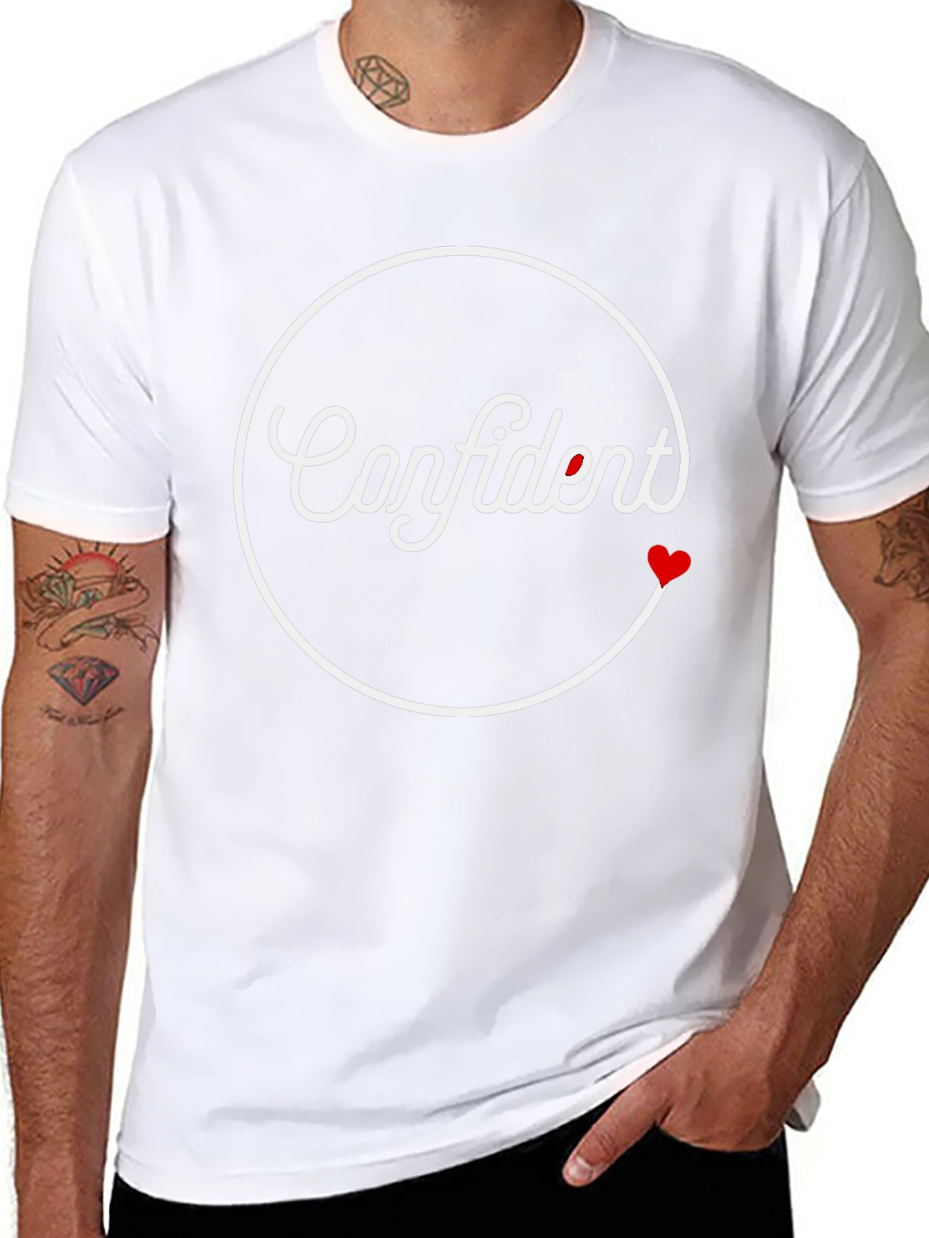 Confident Heart Graphic Black T-Shirt