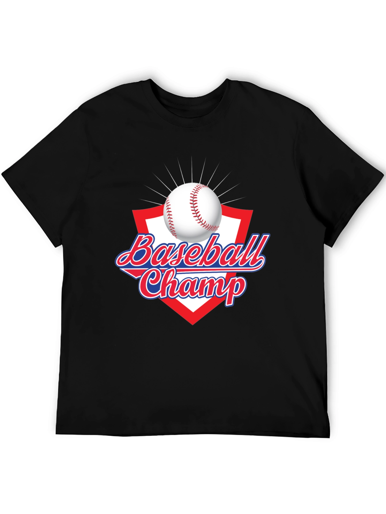 Baseball Champ Graphic Tee - Black