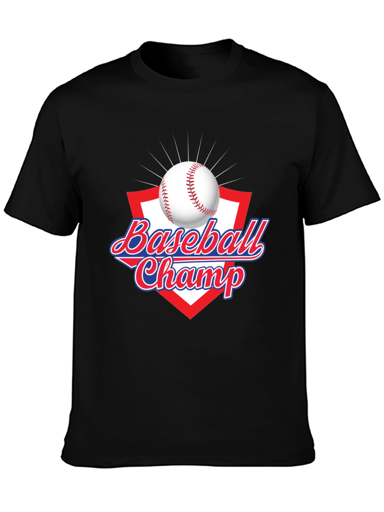 Baseball Champ Graphic Tee - Black