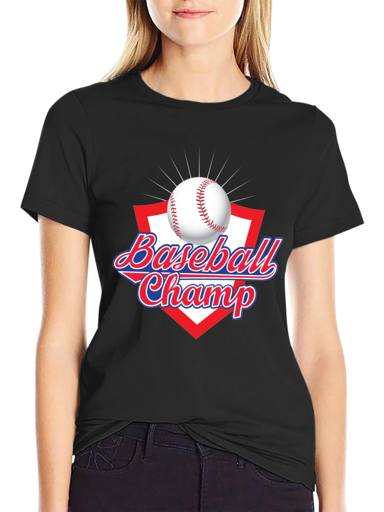 Baseball Champ Graphic Tee - Black