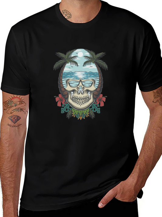 Skull Tropical Beach T-Shirt