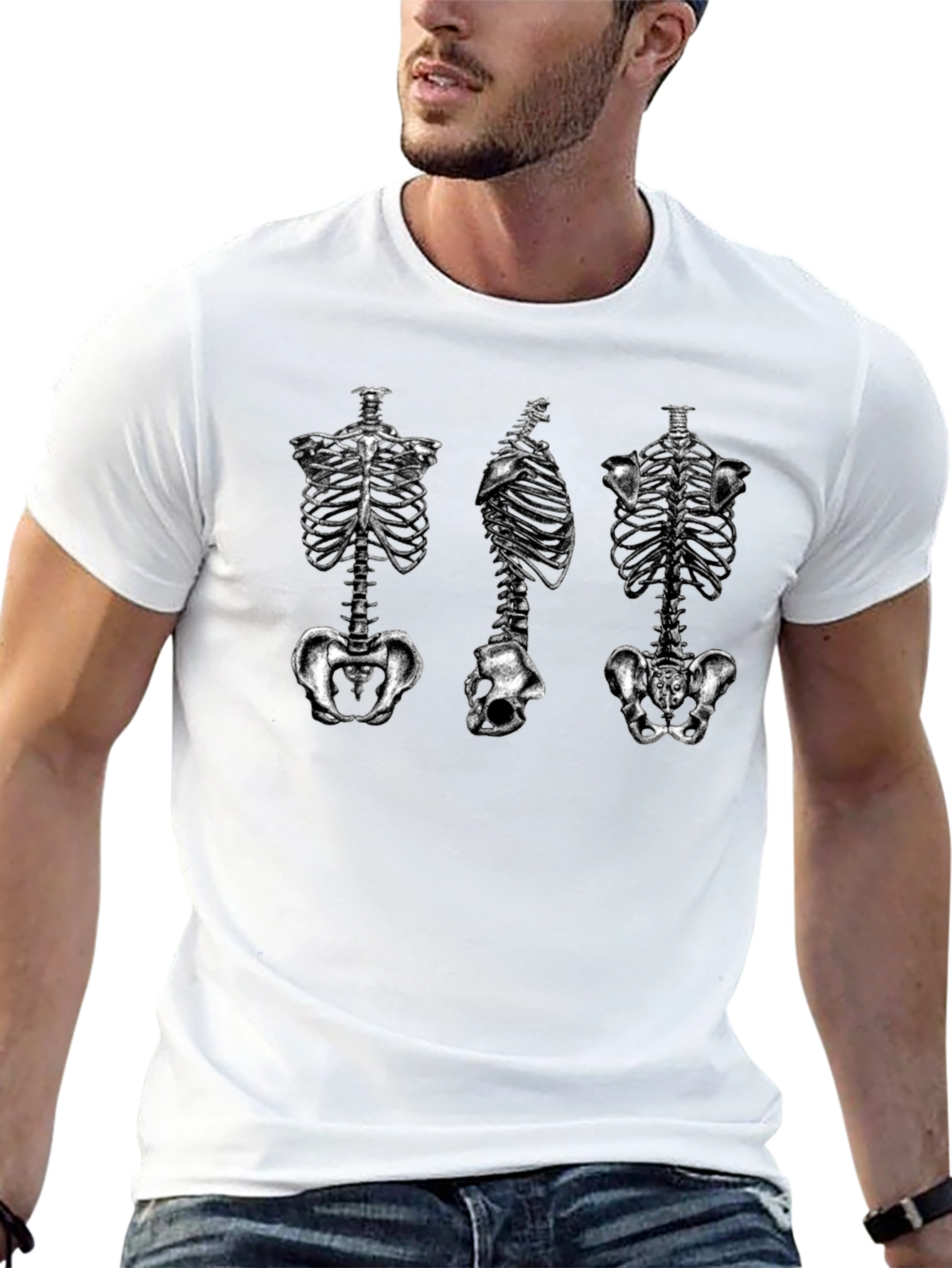 Anatomical Skeleton Rib Cage T-Shirt - Black