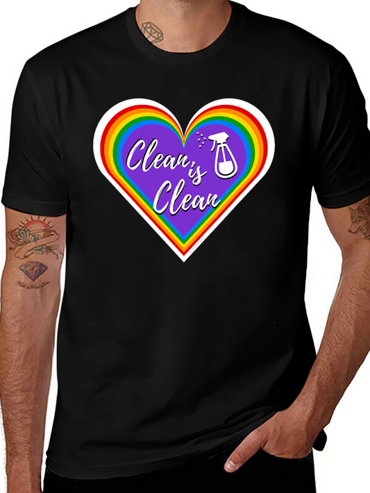 Clean is Clean Rainbow Heart T-Shirt
