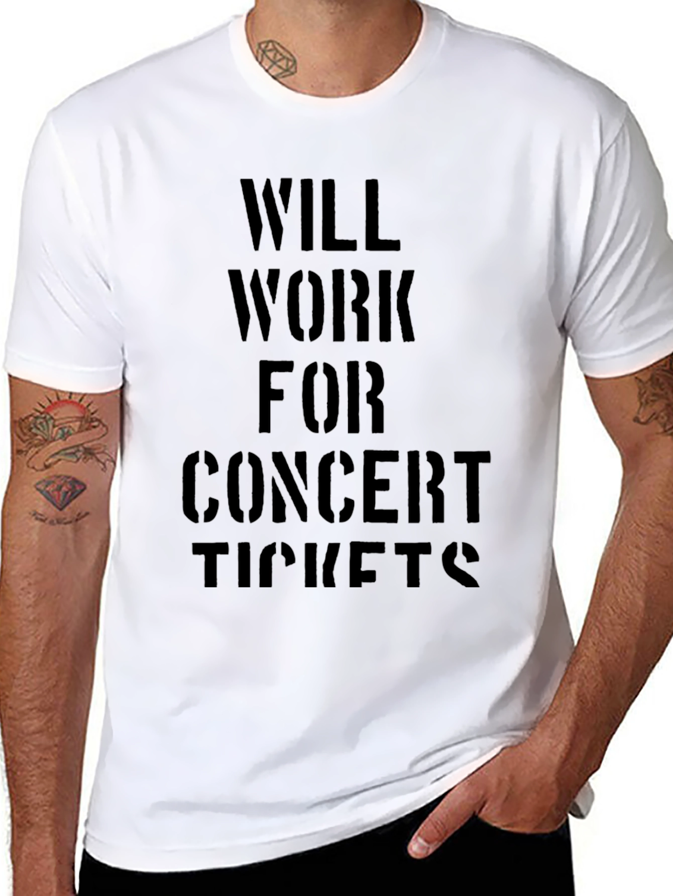 Will Work For Concert Tickets Graphic Tee