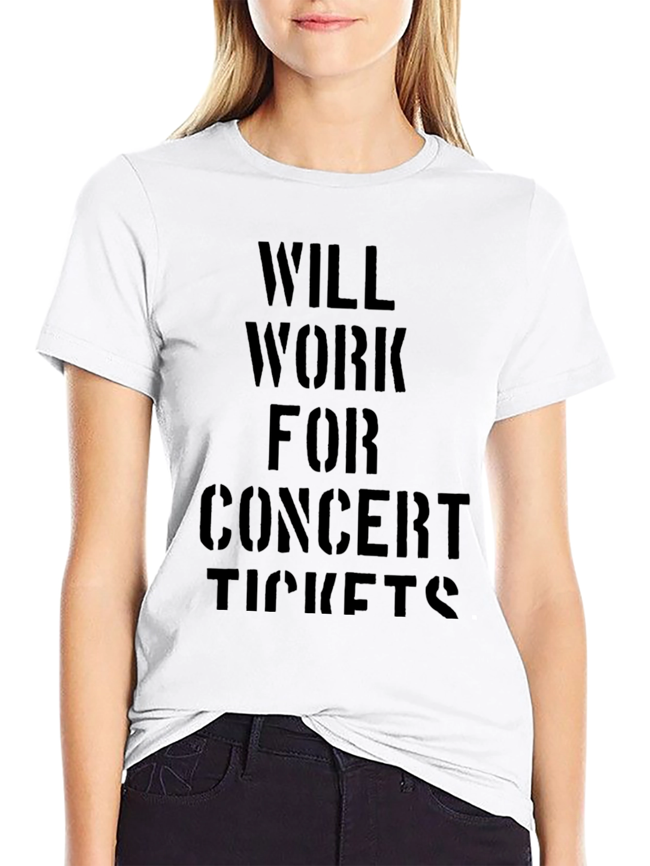 Will Work For Concert Tickets Graphic Tee