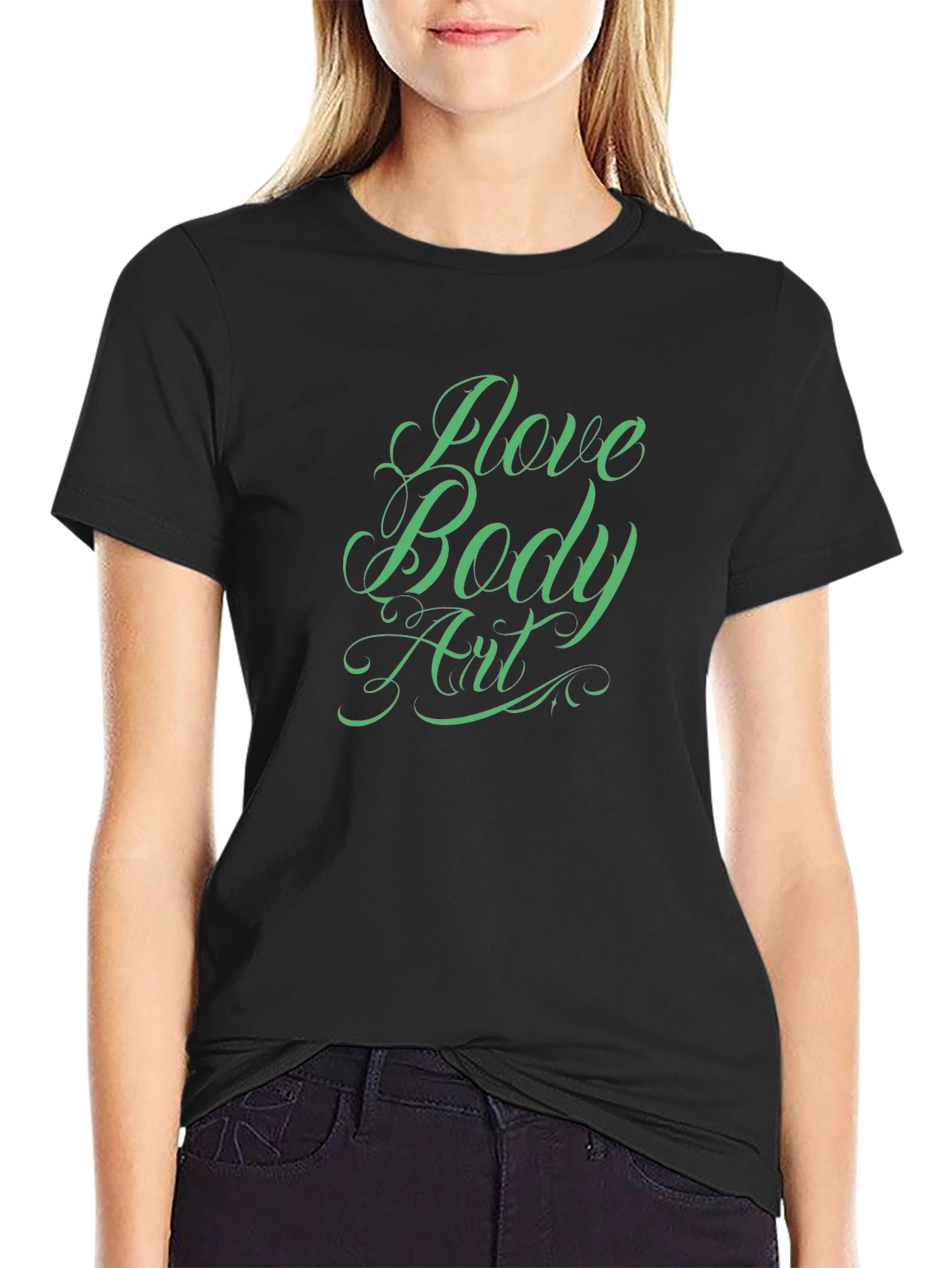 Love Body Art Black Graphic Tee