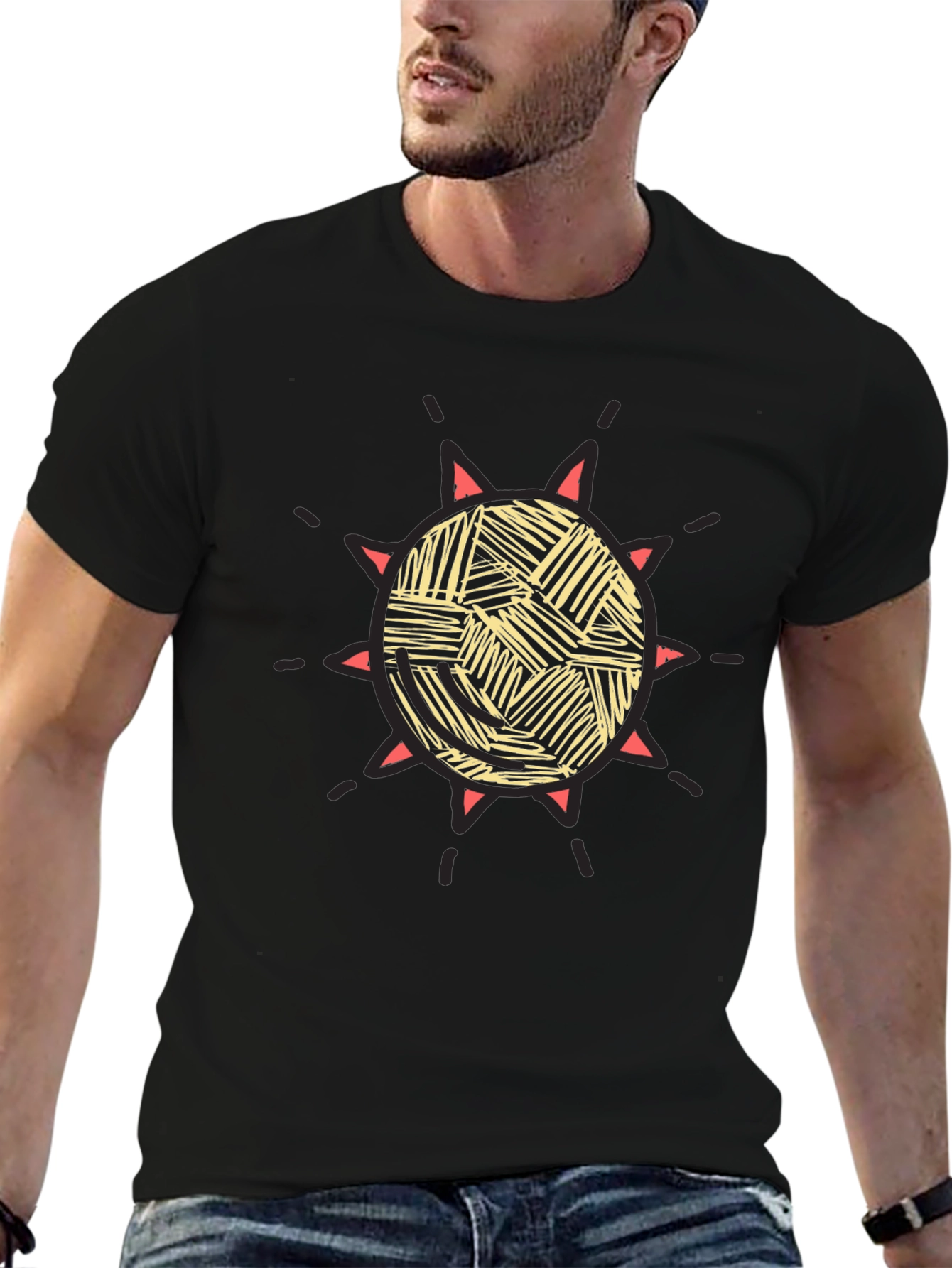 Sunburst Graphic Tee - Black Cotton Blend