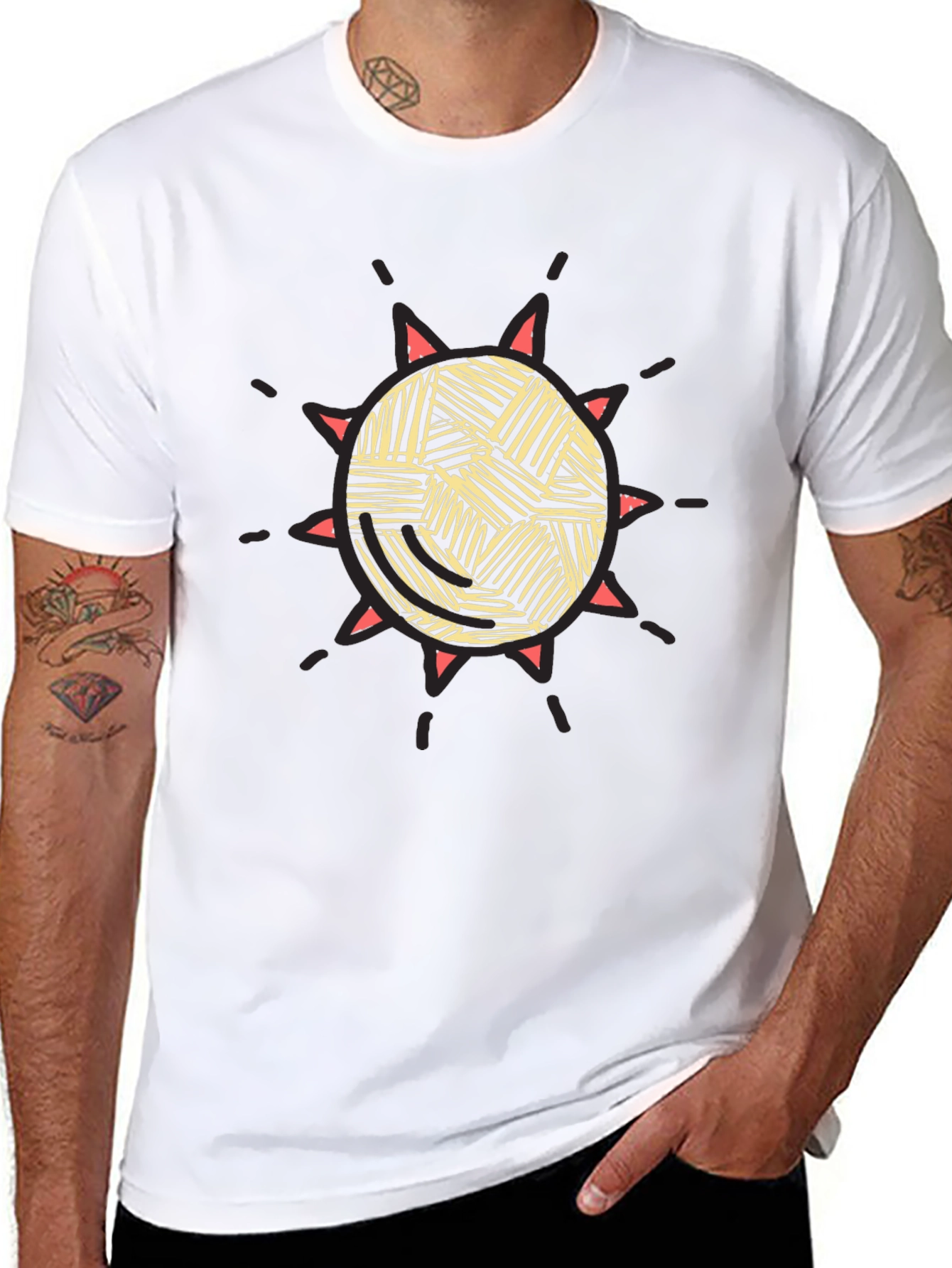 Sunburst Graphic Tee - Black Cotton Blend