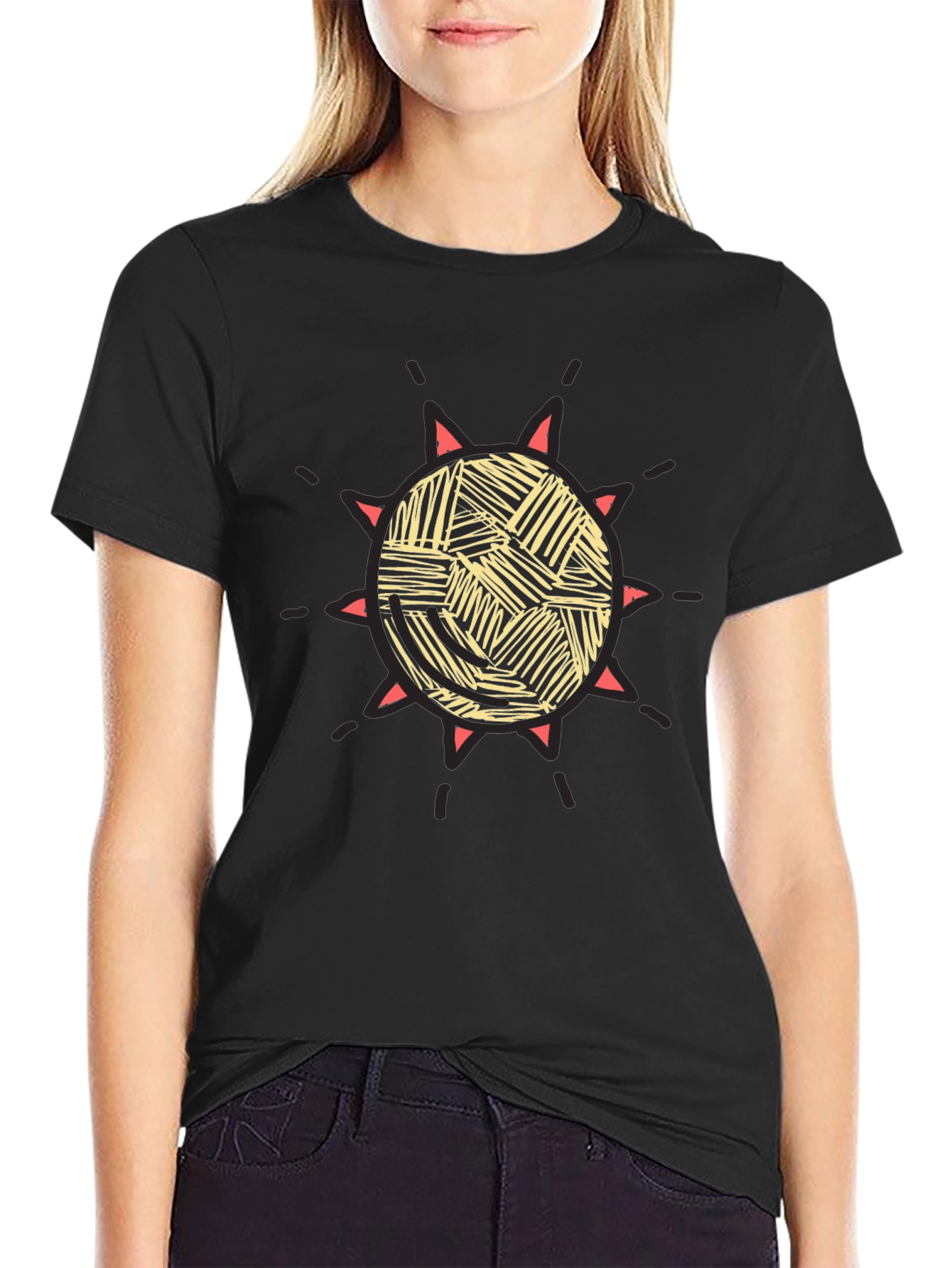 Sunburst Graphic Tee - Black Cotton Blend
