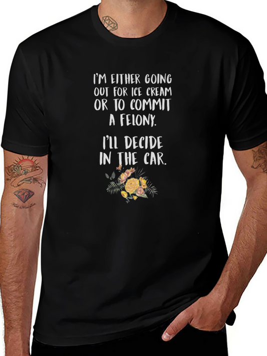 Ice Cream or Felony Black Graphic Tee