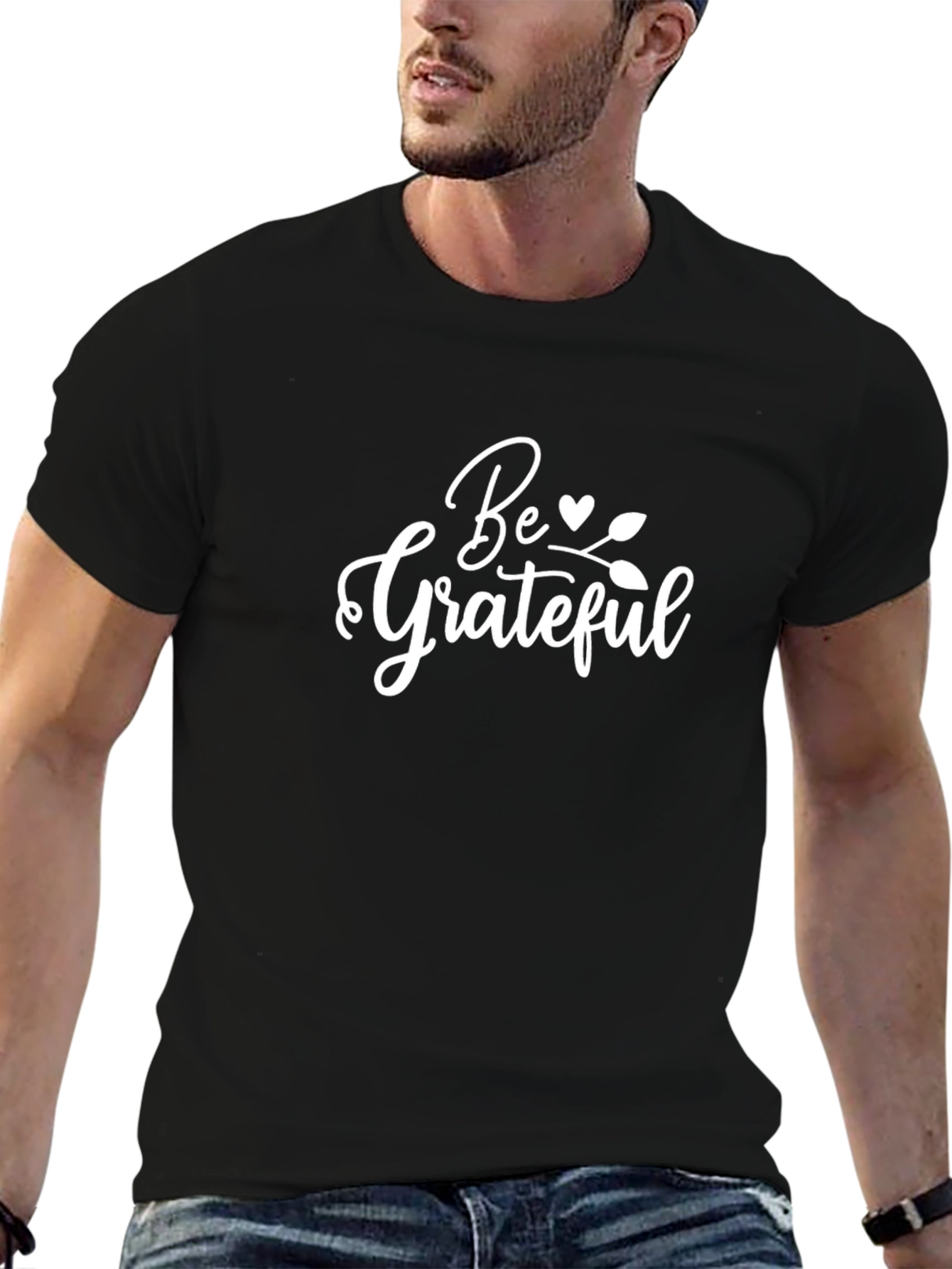 Be Grateful T-Shirt Black Casual Tee
