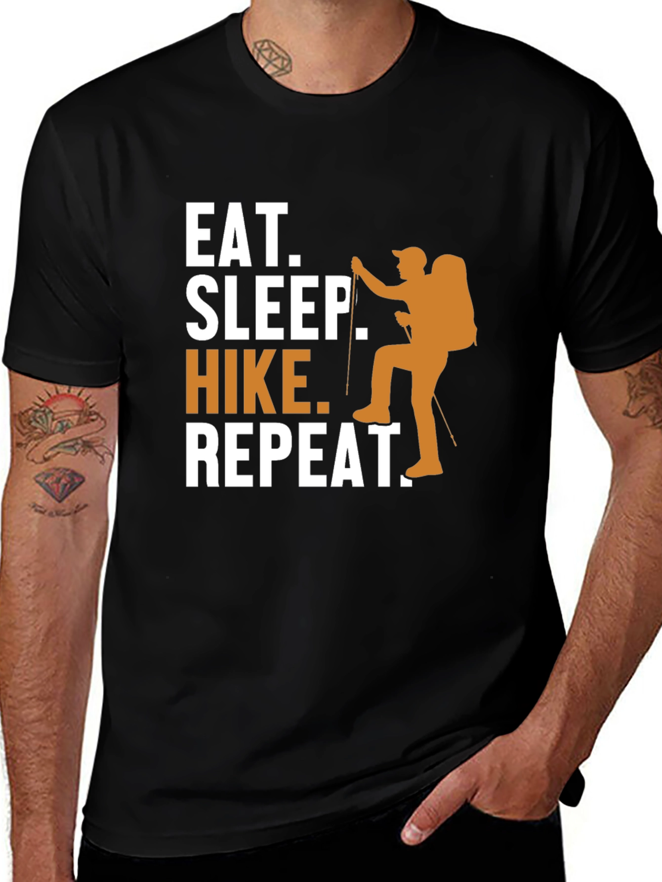 Eat Sleep Hike Repeat Black T-Shirt
