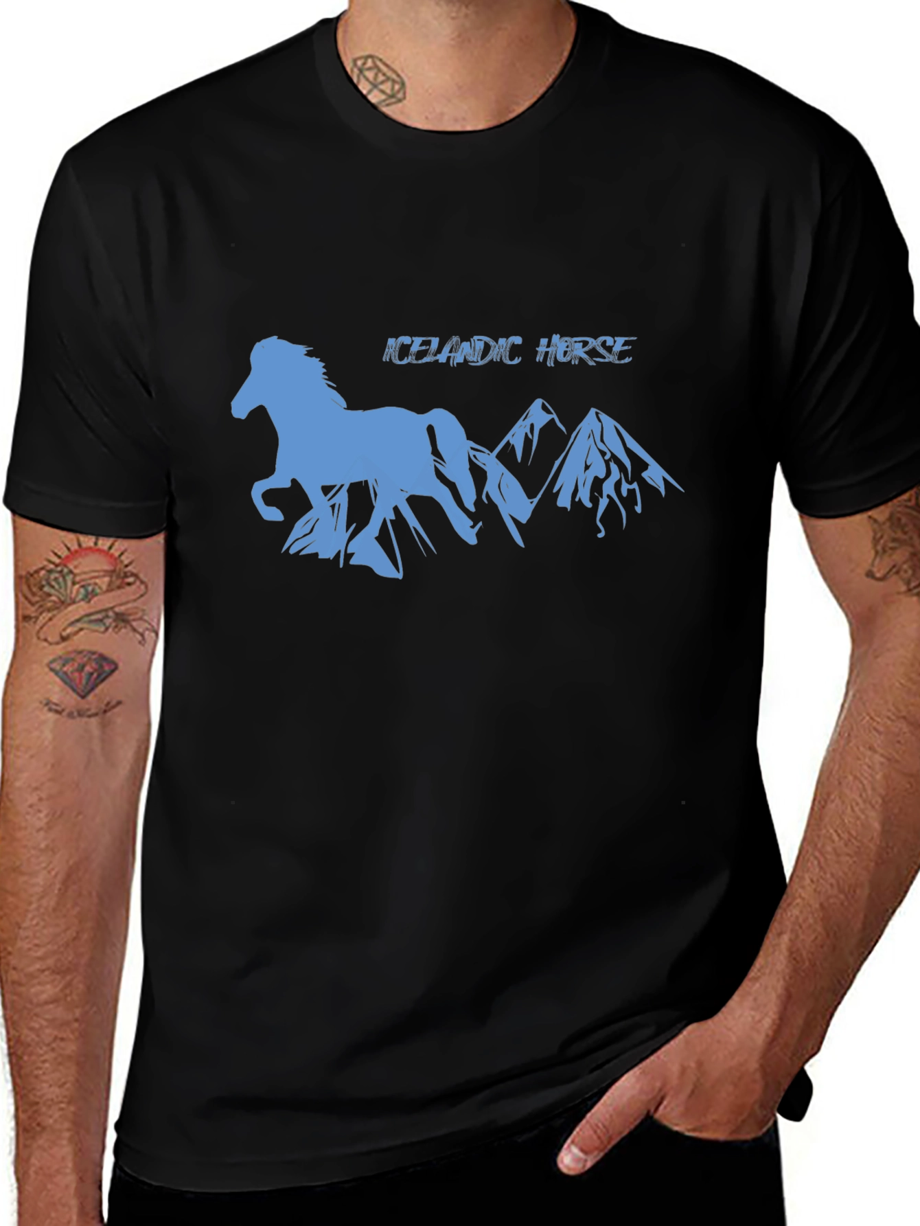 Icelandic Horse Silhouette Graphic T-Shirt