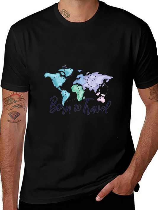 Born To Travel World Map Graphic Tee