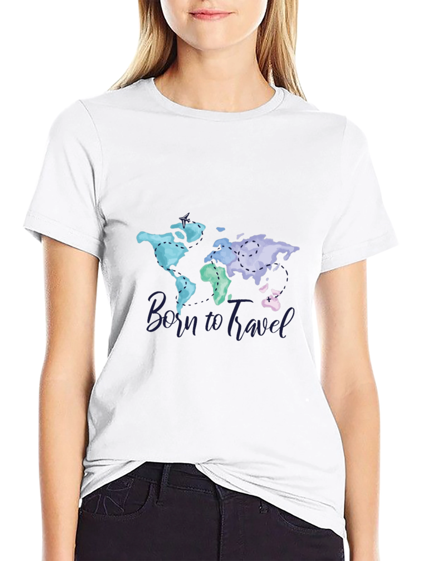 Born To Travel World Map Graphic Tee
