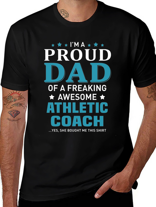 Proud Dad Athletic Coach Graphic T-Shirt