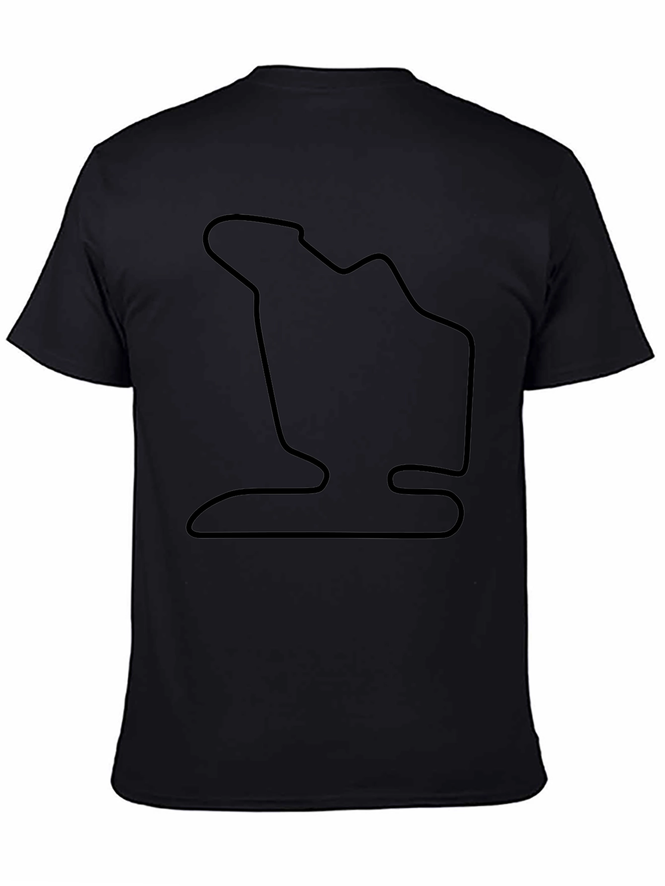 Race Track Outline Black T-Shirt