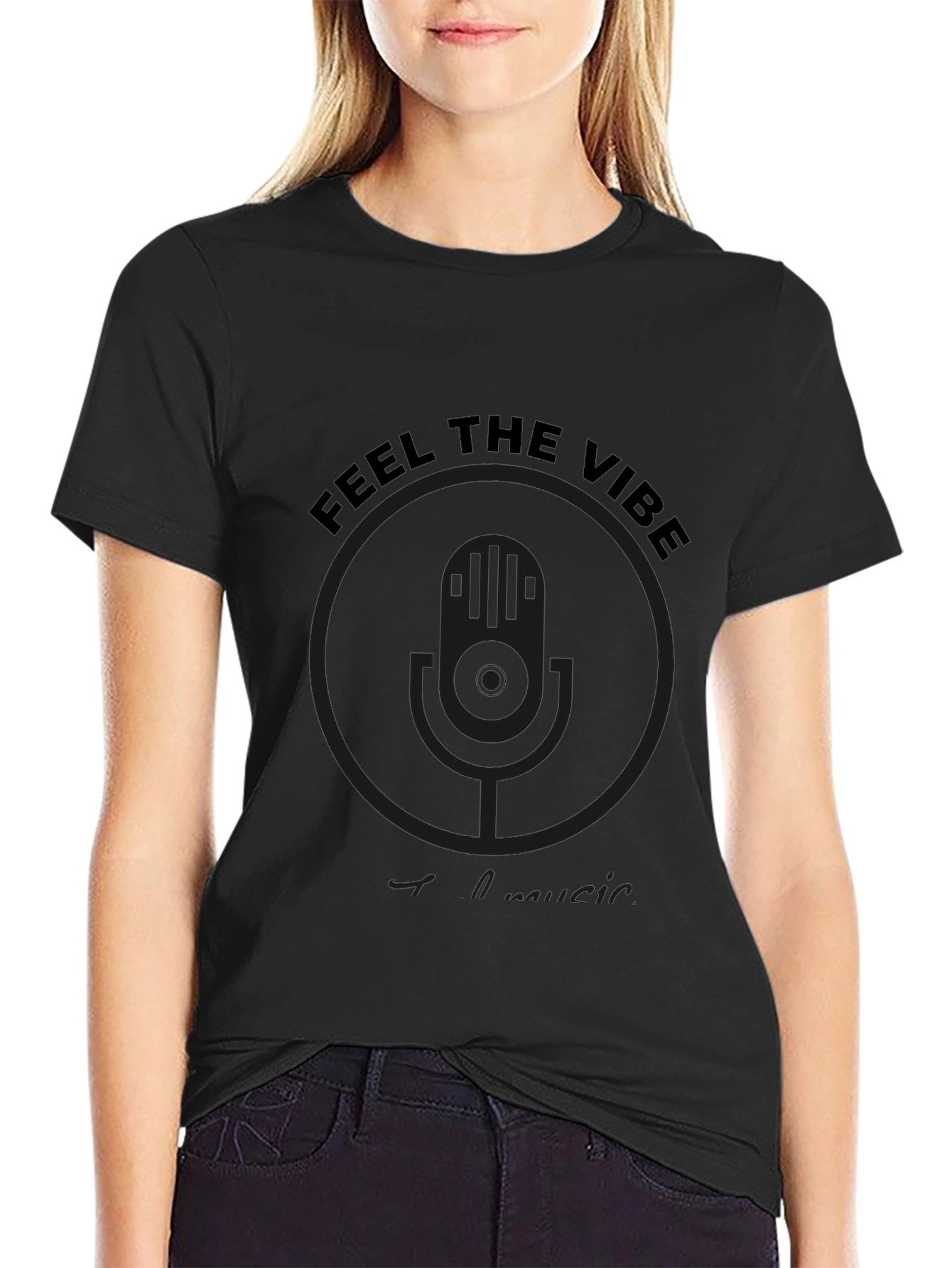 Feel The Vibe Black T-Shirt
