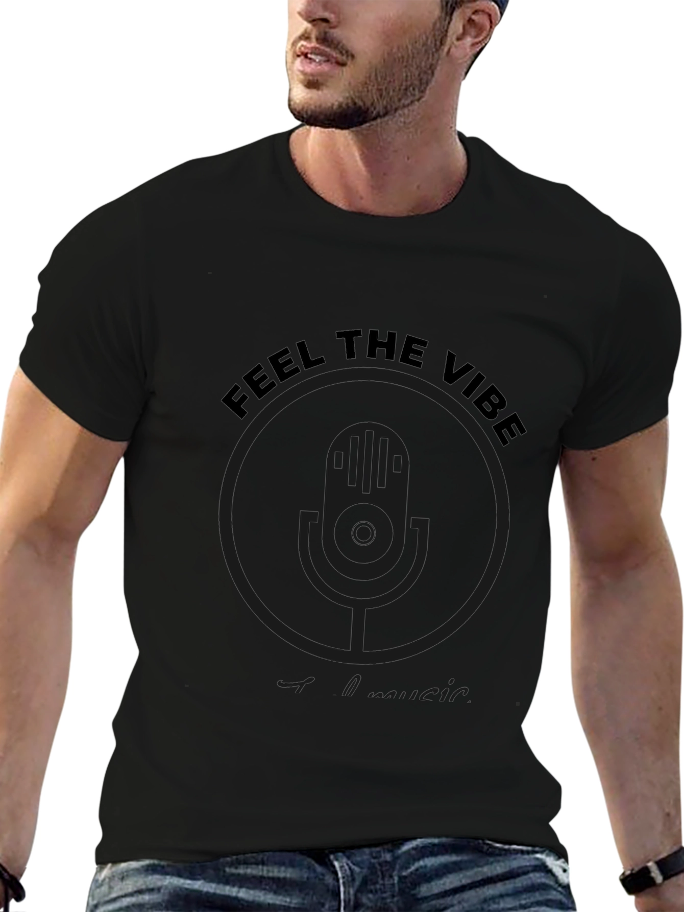 Feel The Vibe Black T-Shirt