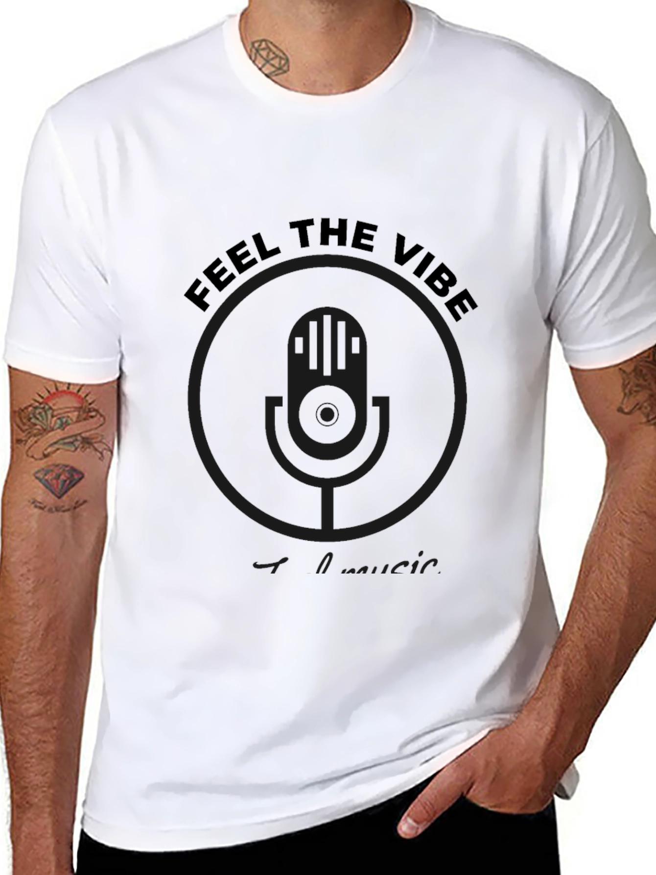 Feel The Vibe Black T-Shirt