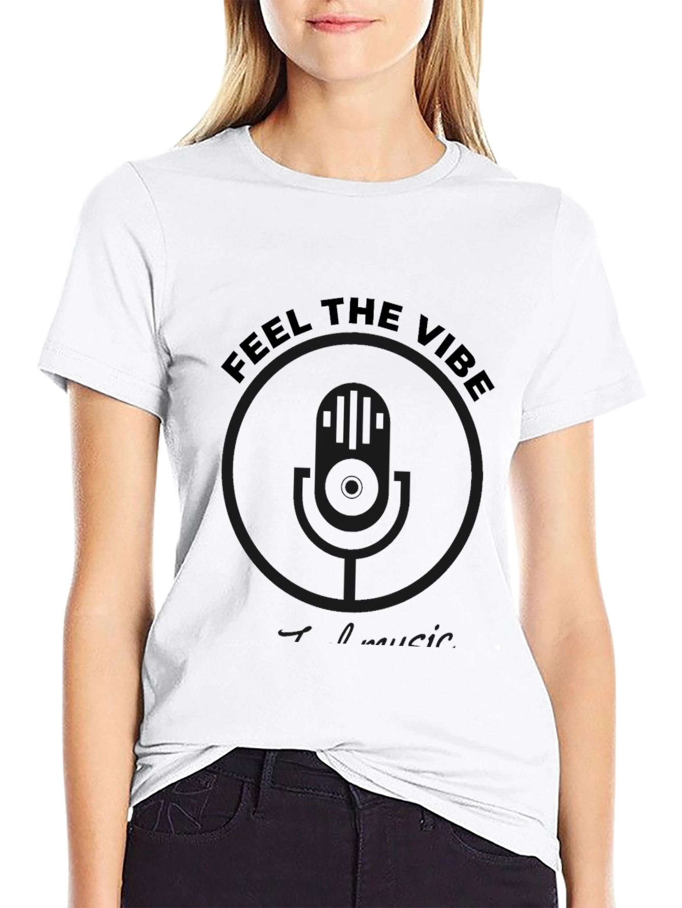 Feel The Vibe Black T-Shirt