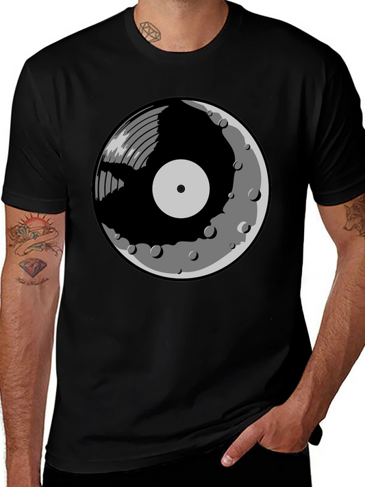 Vinyl Moon Graphic Tee - Music Lover Shirt