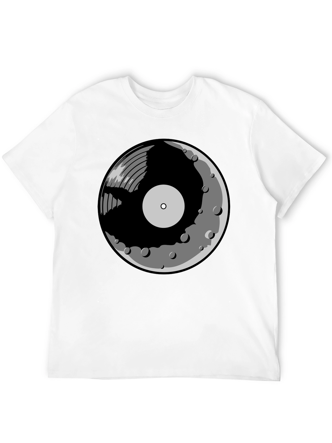 Vinyl Moon Graphic Tee - Music Lover Shirt