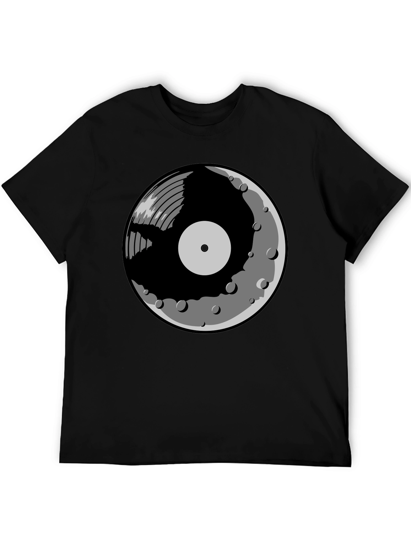 Vinyl Moon Graphic Tee - Music Lover Shirt