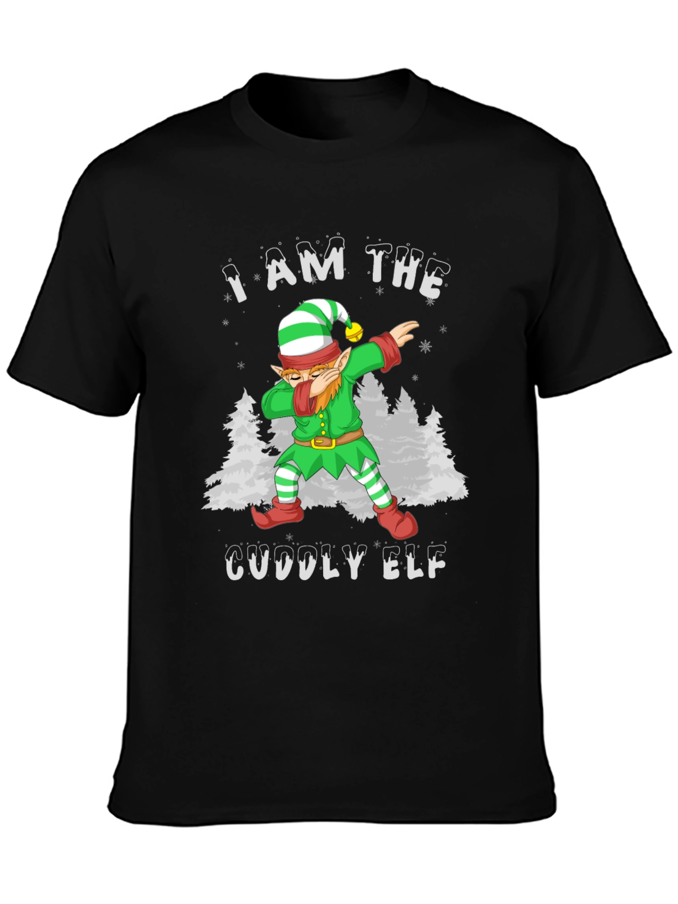 Cuddly Elf Christmas T-Shirt - Holiday Dab Design