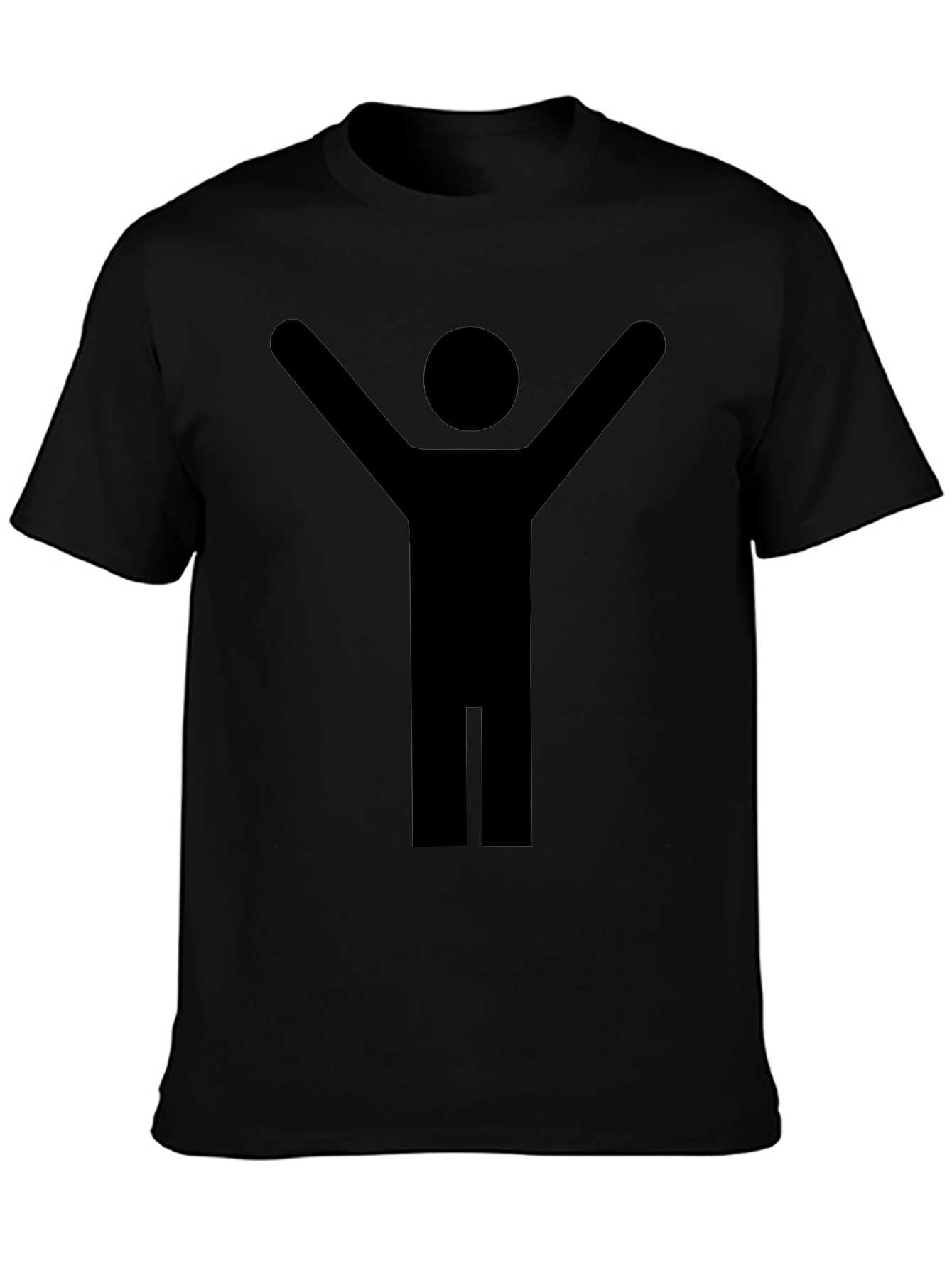Stick Figure Celebration Black T-Shirt