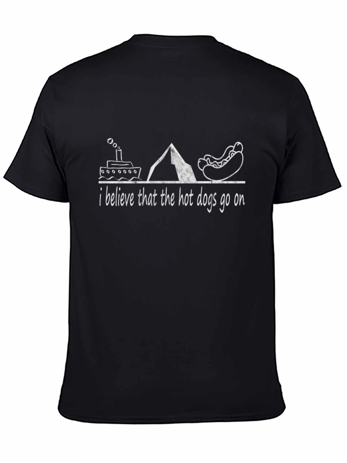 Titanic Hot Dog Graphic T-Shirt Funny Novelty Tee