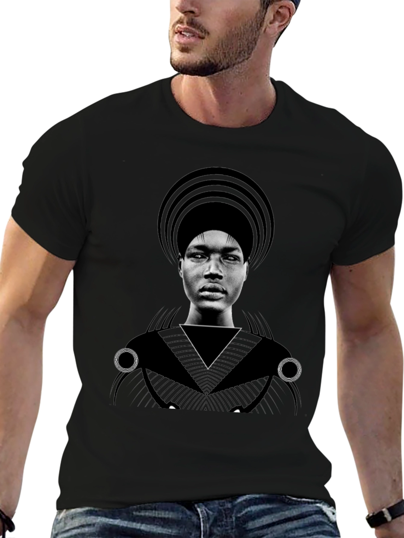 Graphic T-Shirt - Man with Headdress Design