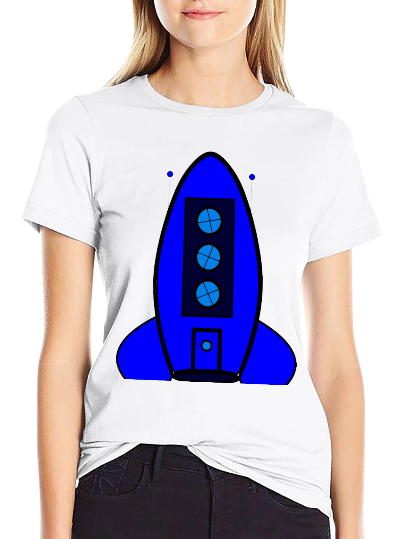 Rocket Ship Graphic T-Shirt - Outer Space Theme