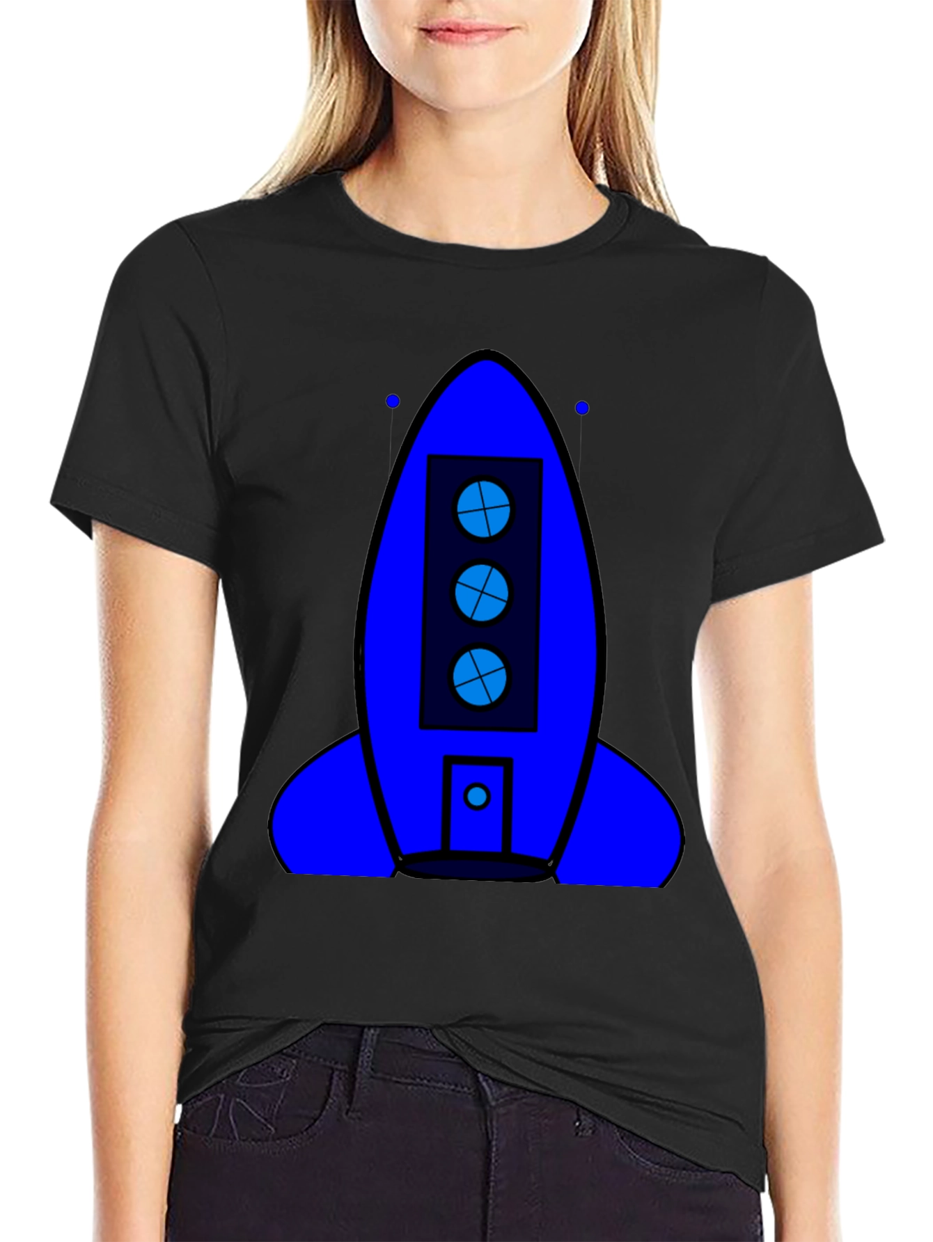Rocket Ship Graphic T-Shirt - Outer Space Theme