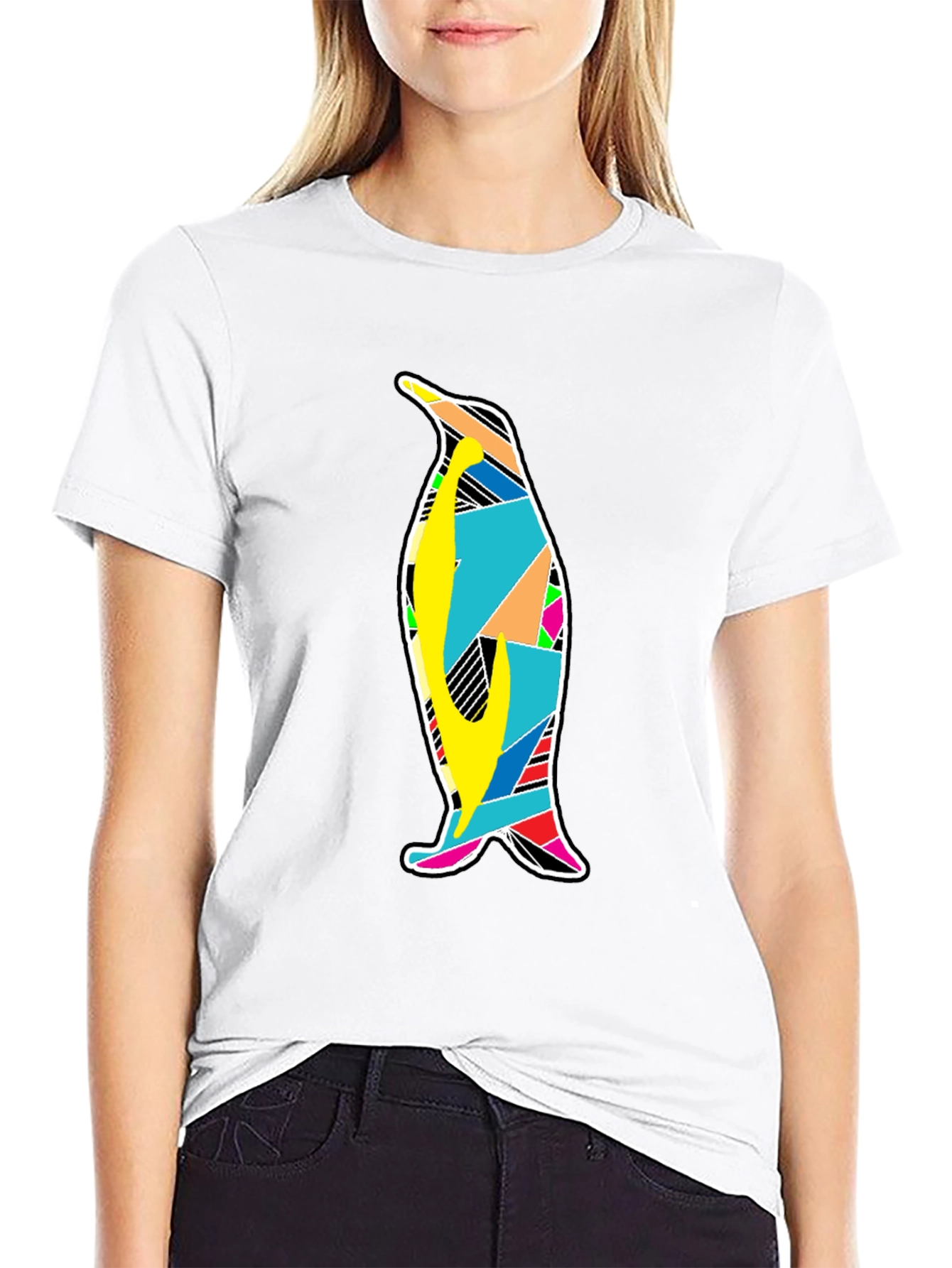 Mens Black Penguin Graphic T-Shirt