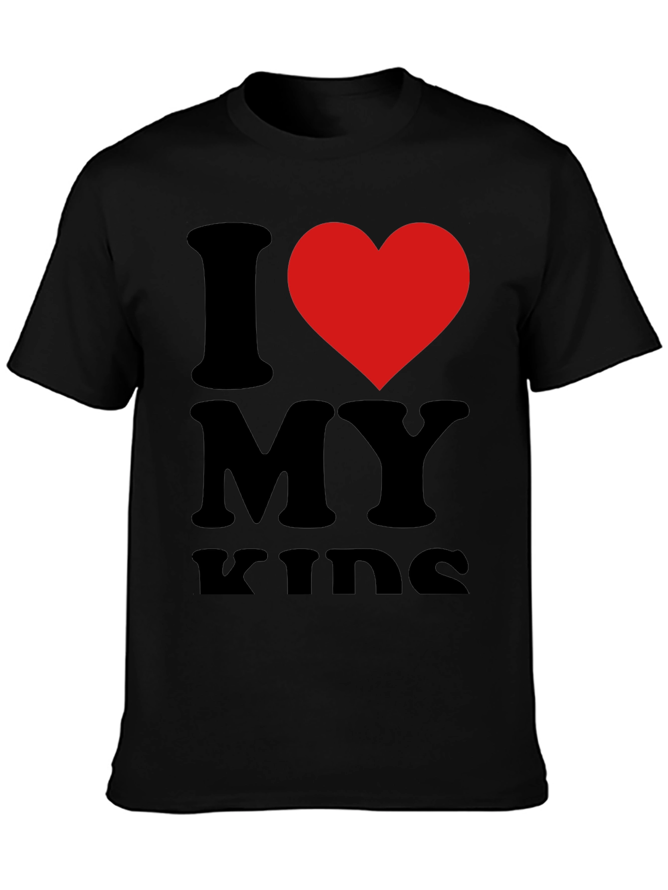 I Love My Kids T-Shirt - Black Casual Tee