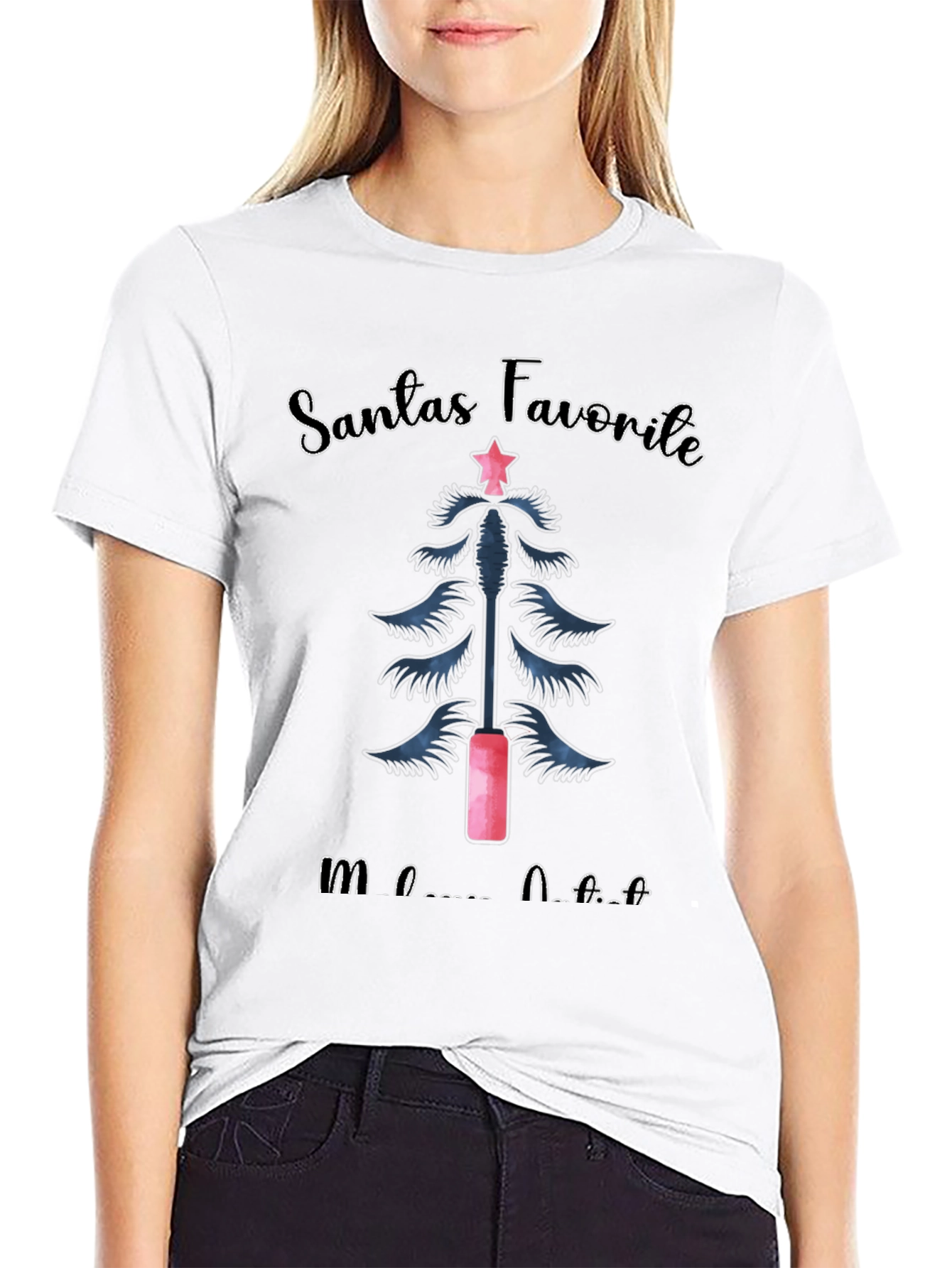 Santas Favorite Mascara Artist Christmas T-Shirt