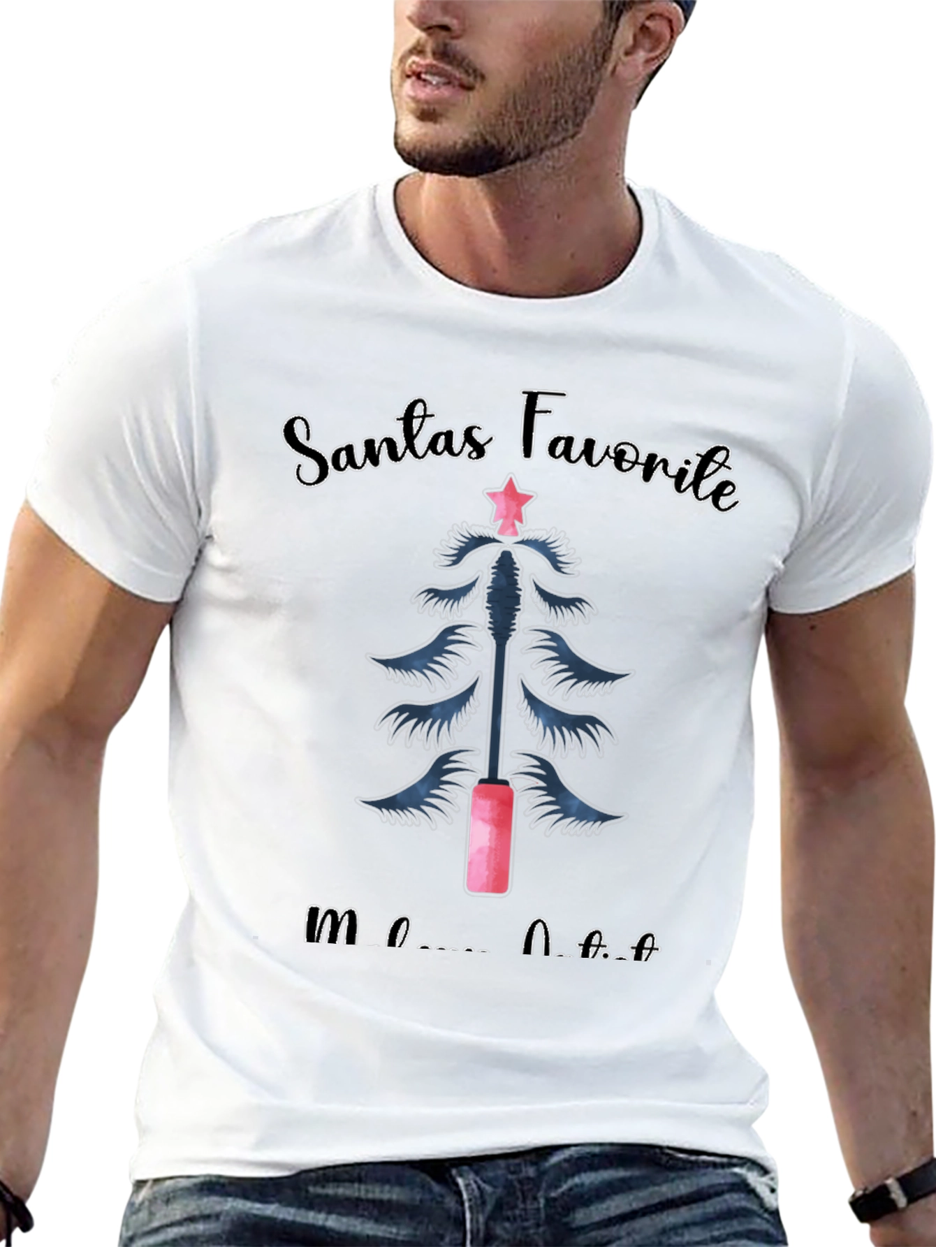 Santas Favorite Mascara Artist Christmas T-Shirt