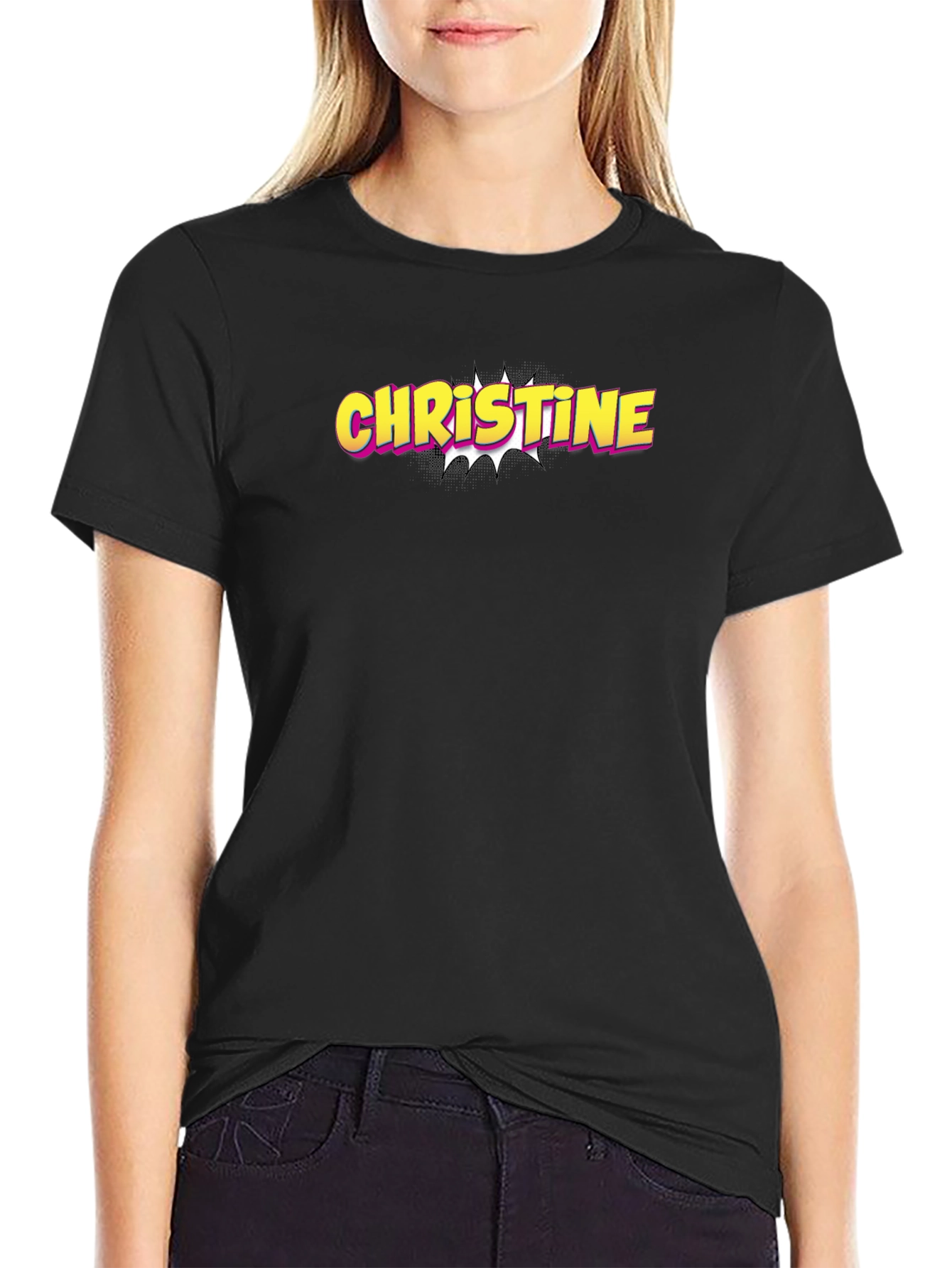 Christine Name Pop Art Style T-Shirt