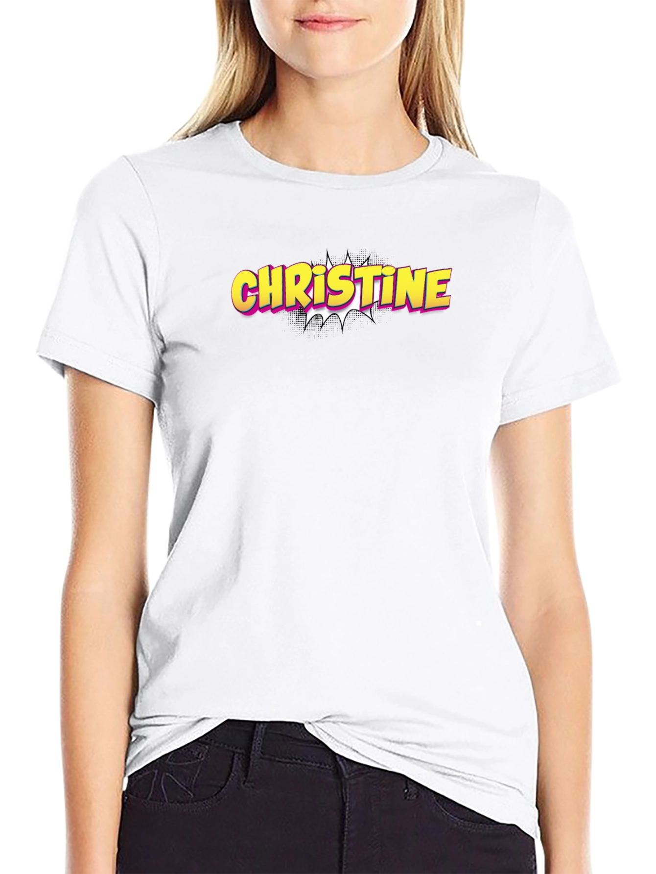 Christine Name Pop Art Style T-Shirt