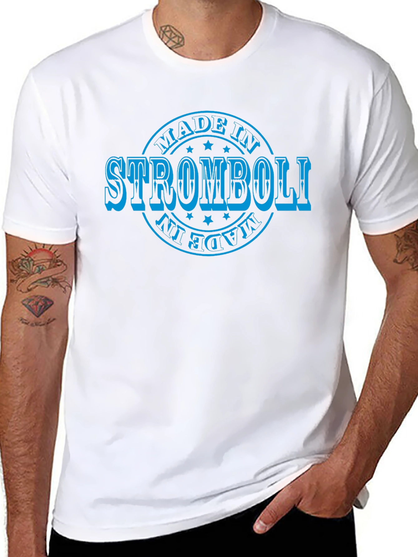 Made in Stromboli Black T-Shirt