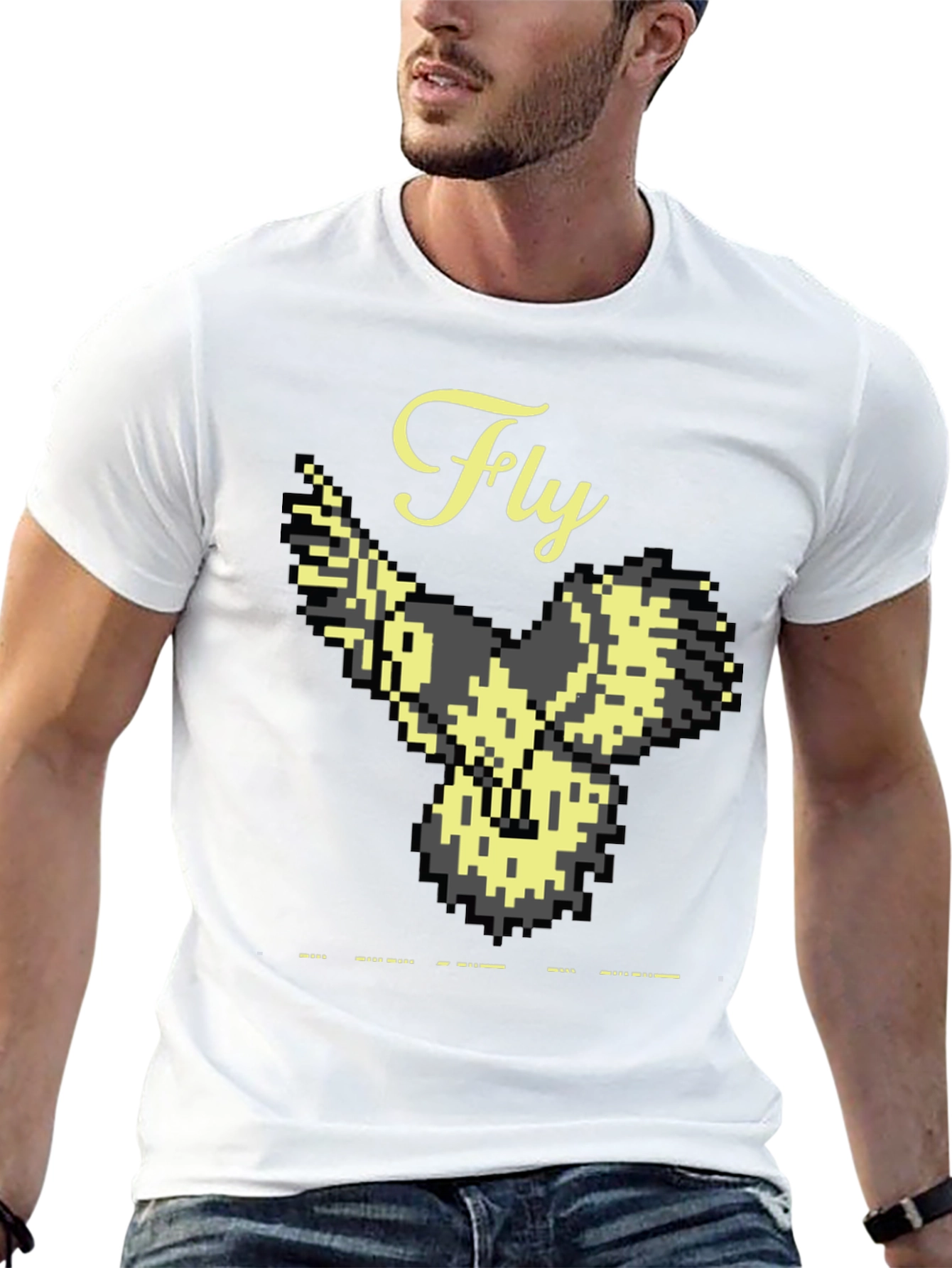 Pixel Art Bird Fly T-Shirt