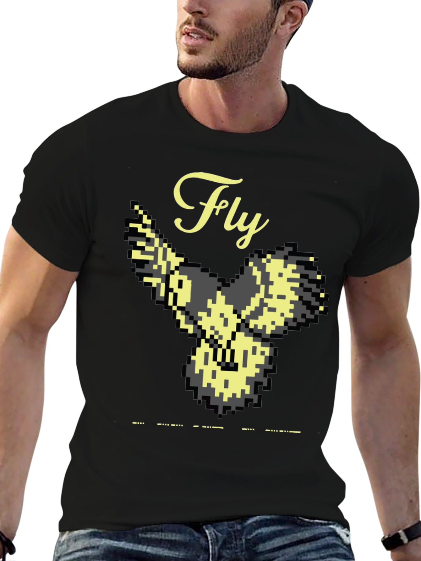 Pixel Art Bird Fly T-Shirt