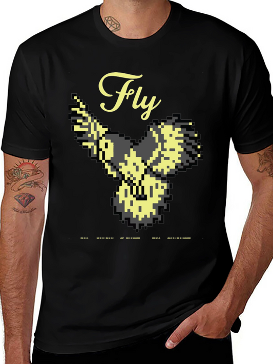 Pixel Art Bird Fly T-Shirt