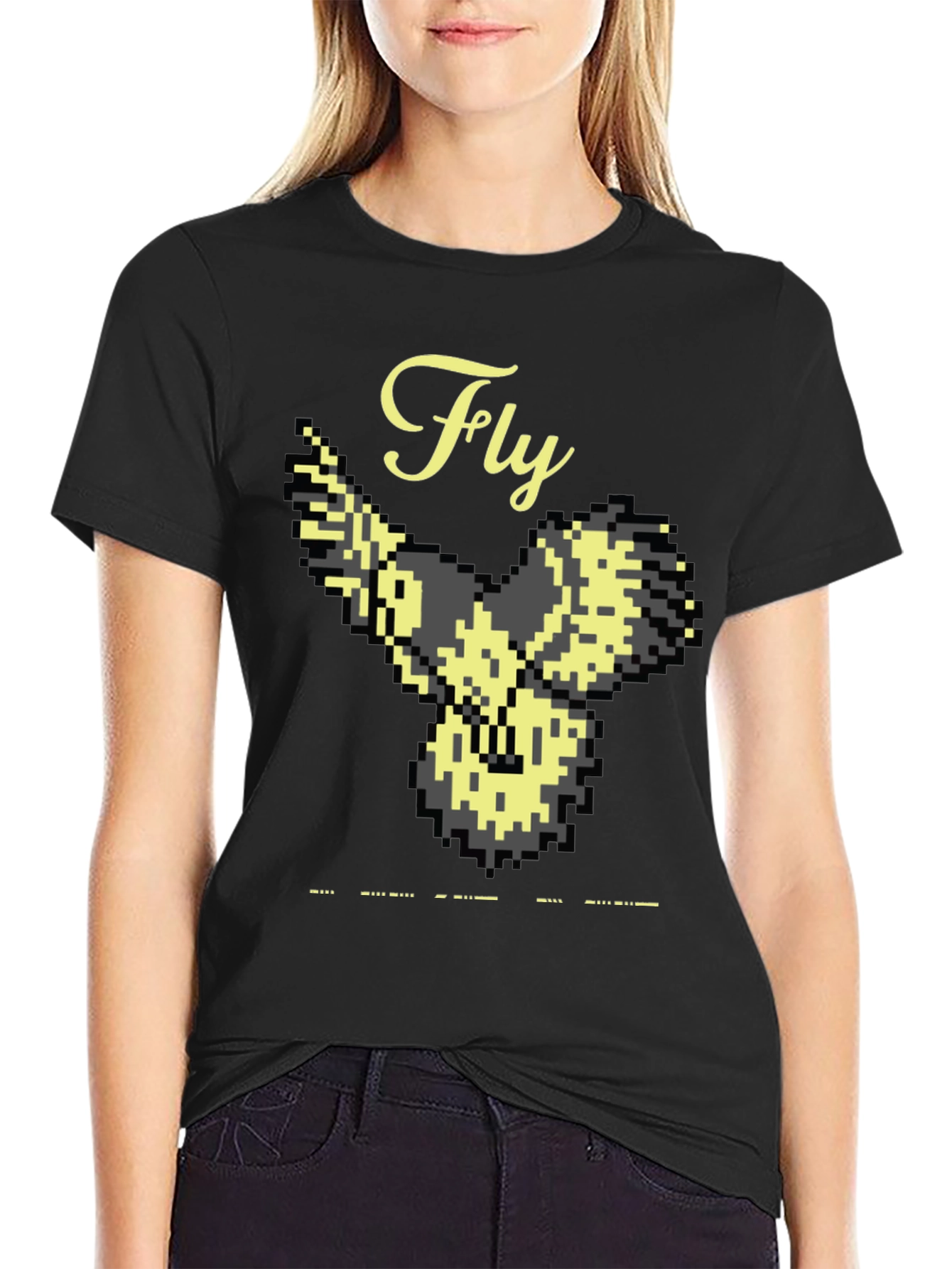 Pixel Art Bird Fly T-Shirt
