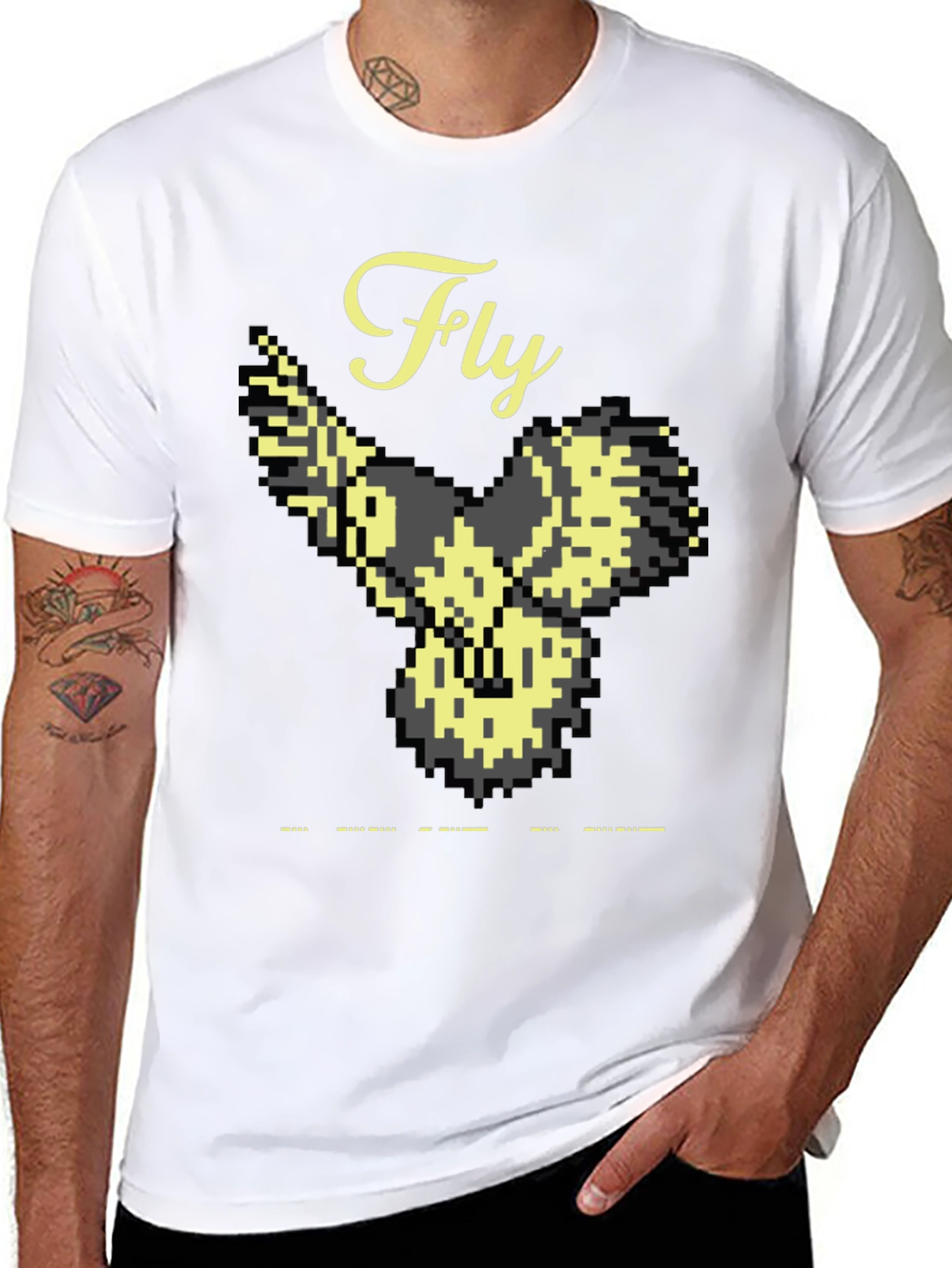 Pixel Art Bird Fly T-Shirt