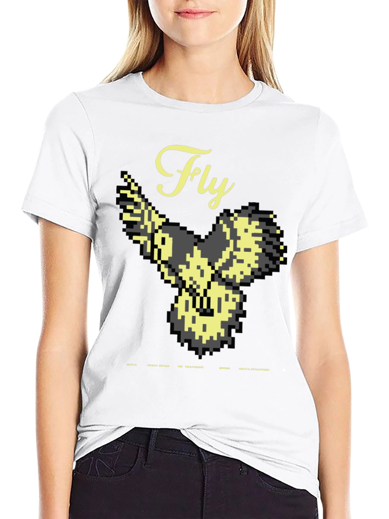Pixel Art Bird Fly T-Shirt