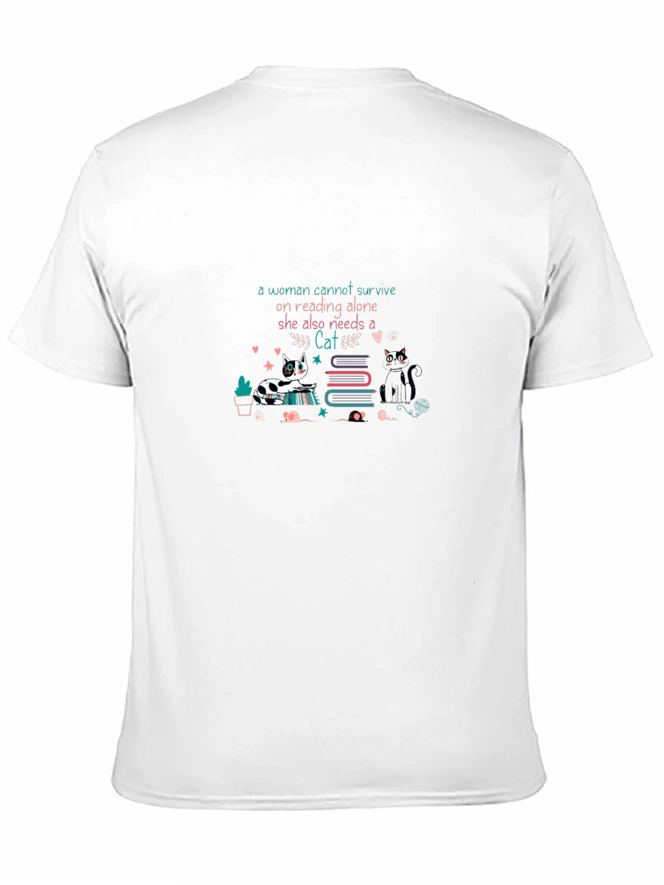 Reading and Cats Black T-Shirt